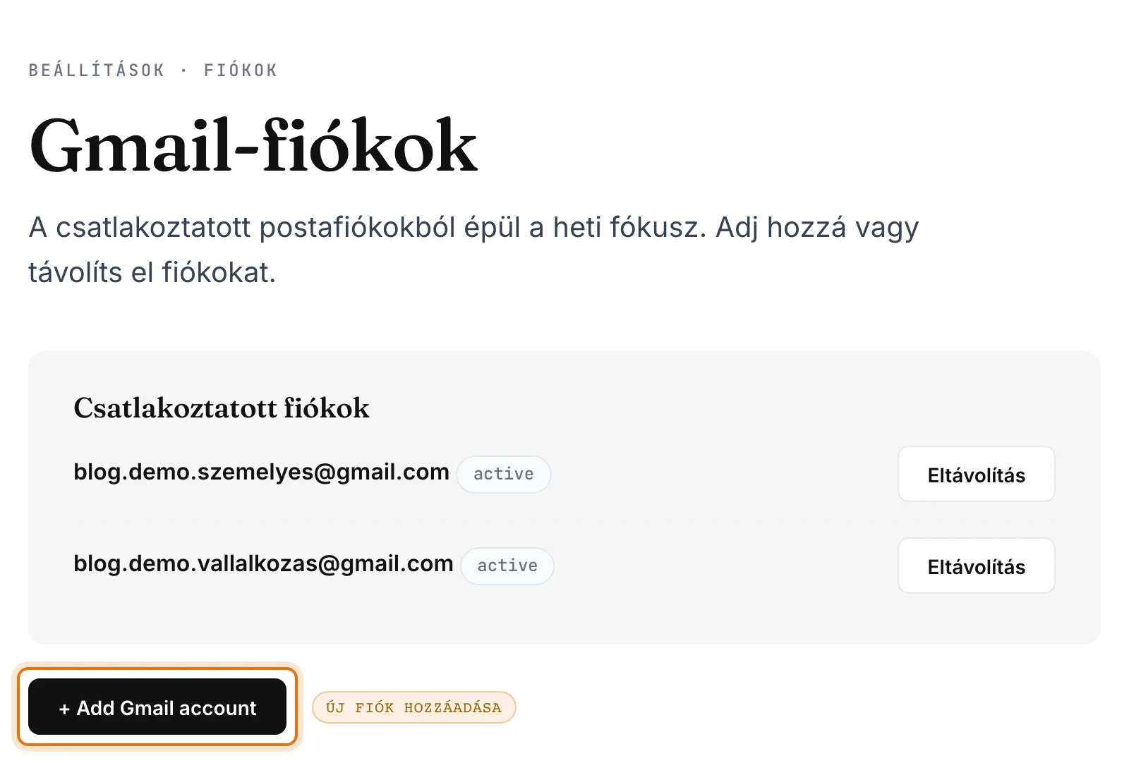 képernyőkép · fiókok összekötése